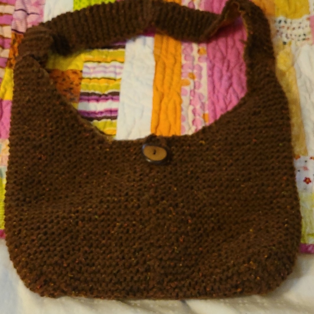 Hand knit vintage purse